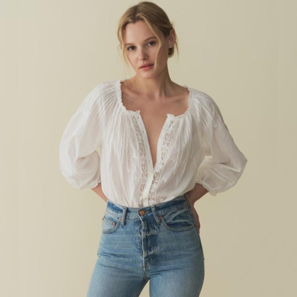 DÔEN Abigail Top, Size XS, in Salt